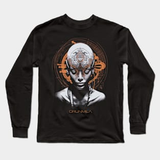 Orunmila's Insight - Digital Illustration of an Iconic Yoruba God Long Sleeve T-Shirt